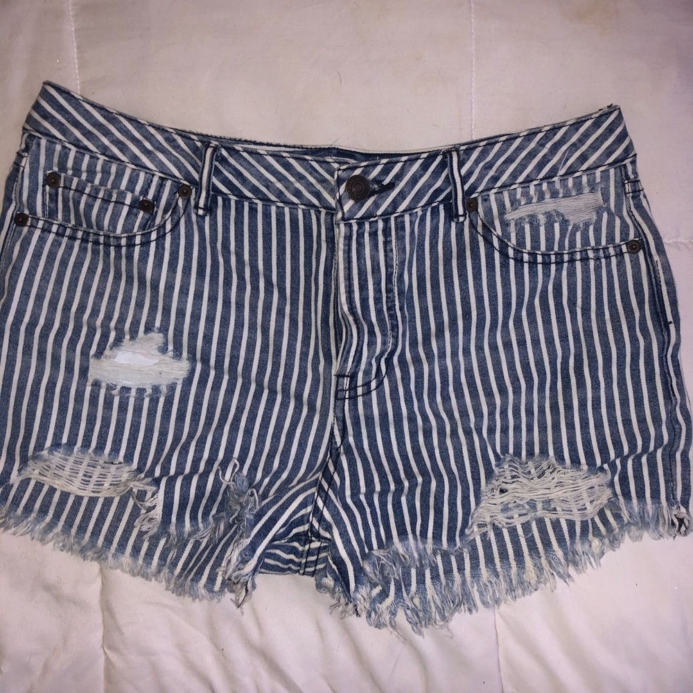 Striped jean short